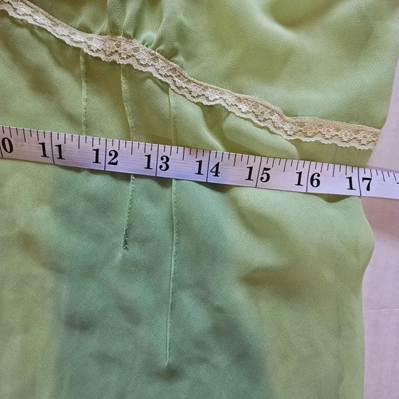 Sheer Lime Green Lingerie Ruffle Hem/ Bust SZ M by‎ Delicates Romantic,Fairycore - Picture 9 of 15